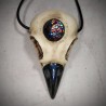 pendentif crâne de corneille  boréale corbeau ésotérique 3è œil