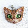 Pendentif chat réaliste fait-main artisanal mignon