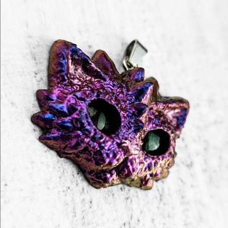 Chat Dragon pendentif collier chaton création fait main