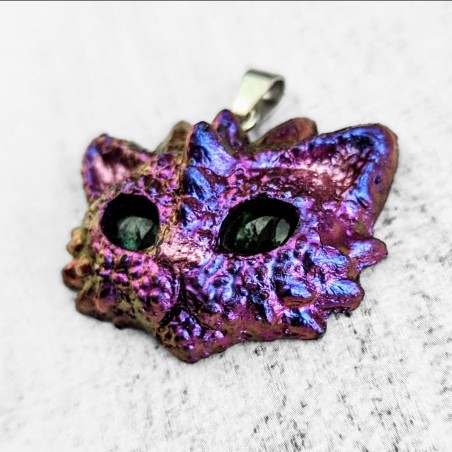 Chat Dragon pendentif collier chaton création fait main