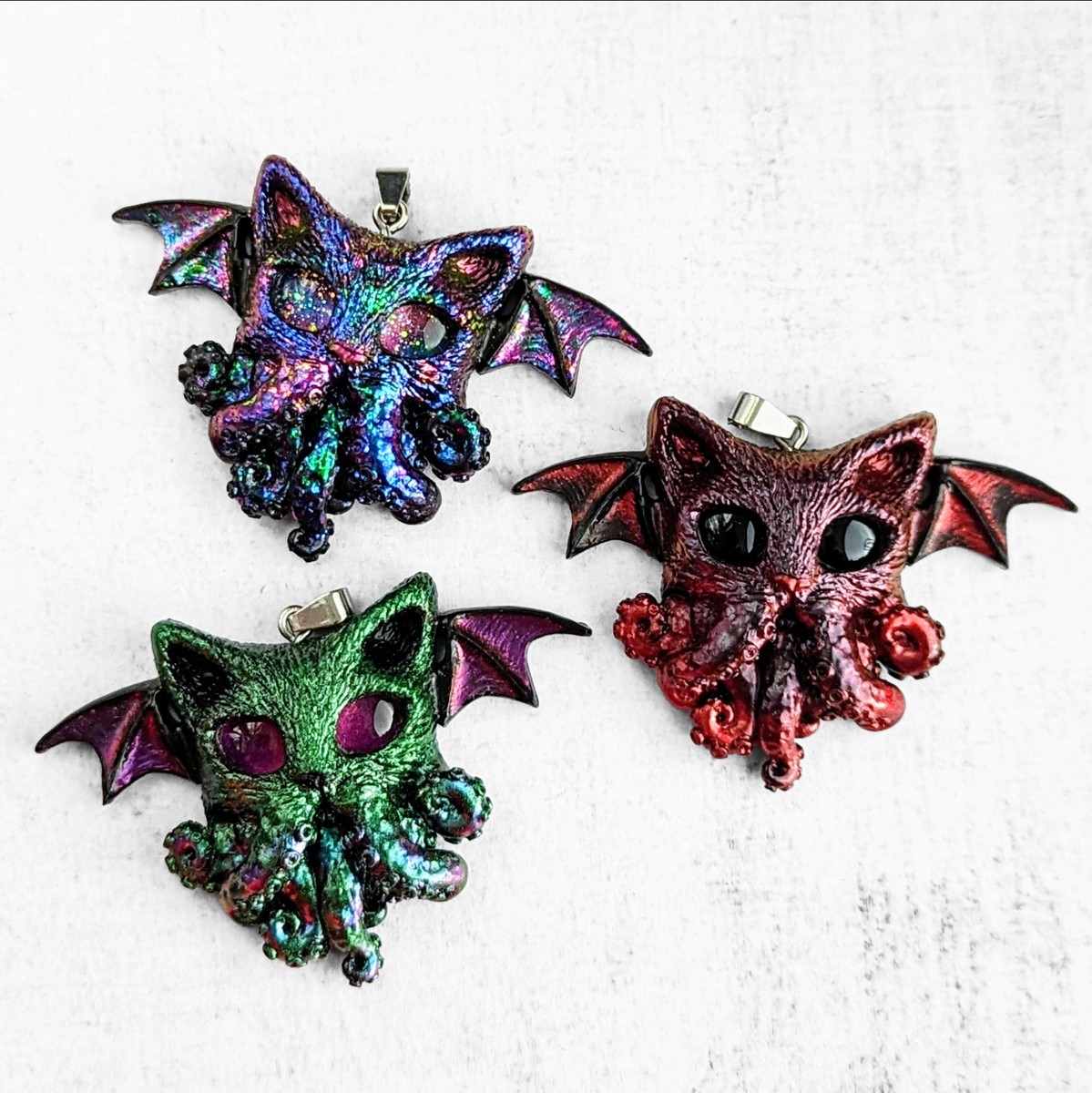 Pendentif chat Cthulhu pieuvre collier Lovecraft
