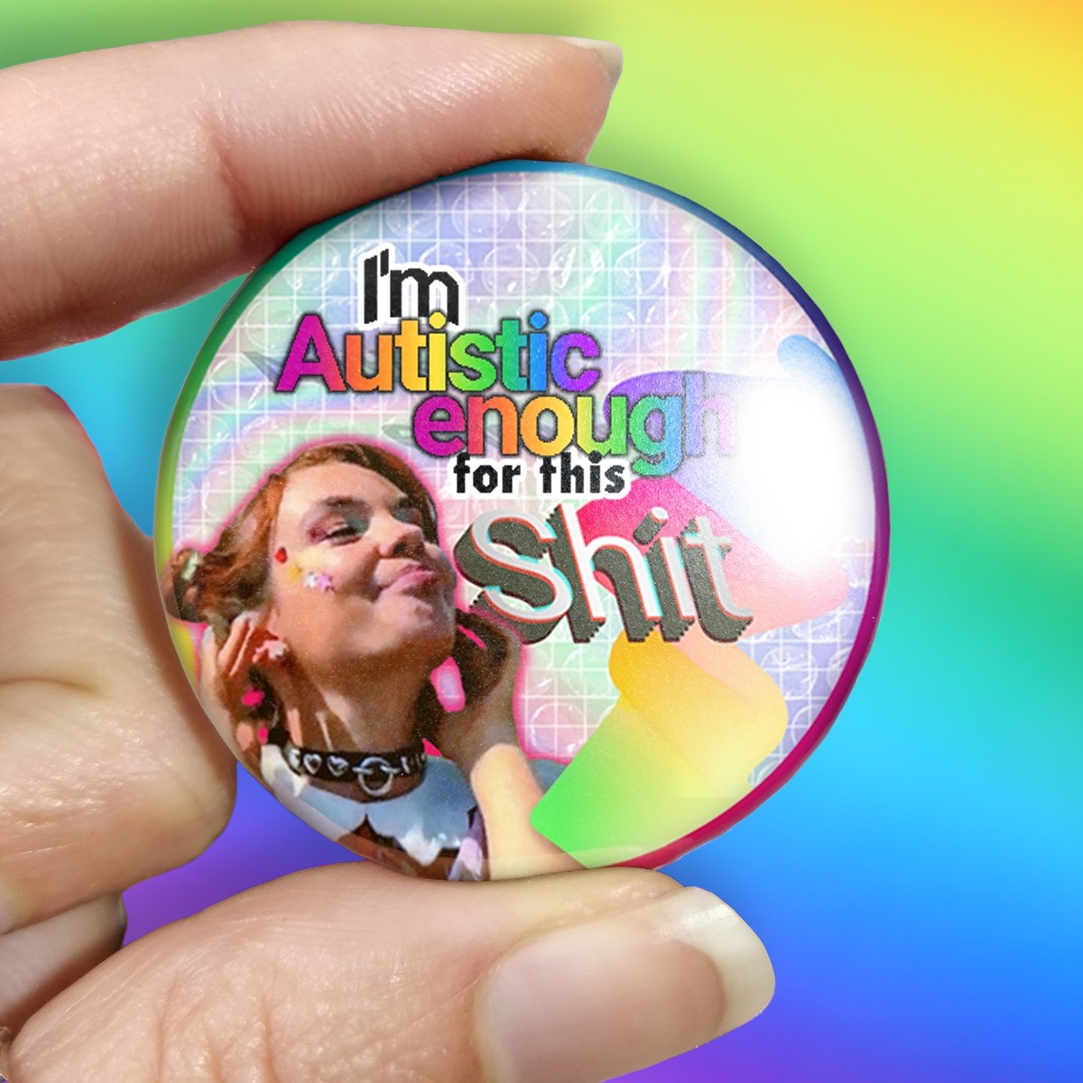badge pins feministe neuroatypie syntwave vaporwave retrowave  autiste autisme neuroatypie