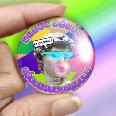badge pins feministe neuroatypie syntwave vaporwave retrowave queer vénère révolution