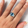 Bague oeil chat bleu