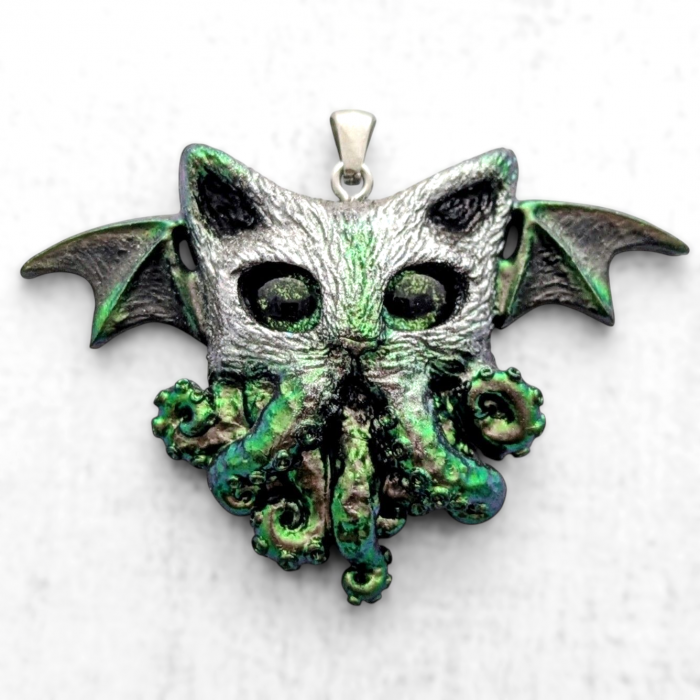 Pendentif chat Cthulhu pieuvre collier Lovecraft Pendentif chat Cthulhu pieuvre collier Lovecraft