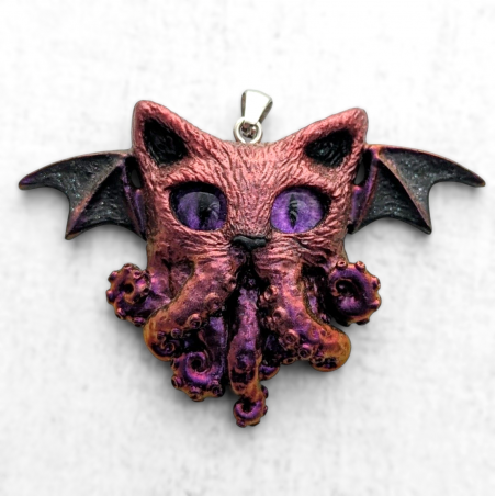 Pendentif chat Cthulhu pieuvre collier Lovecraft
