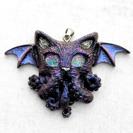 Pendentif chat Cthulhu pieuvre collier Lovecraft