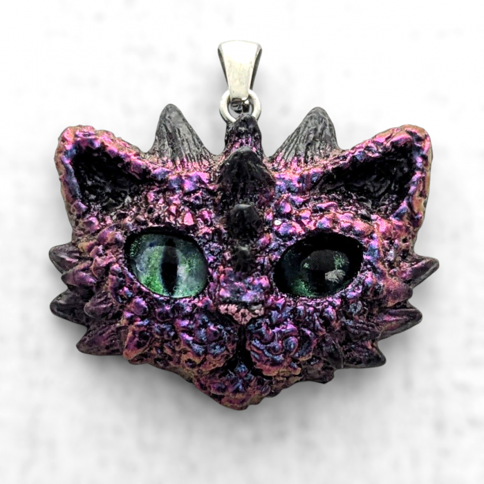 Chat Dragon pendentif collier chaton création fait main Chat Dragon pendentif collier chaton création fait main